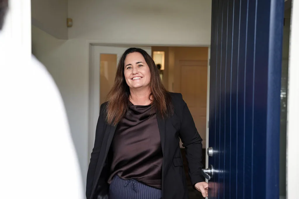 KGA director Jen Smith welcoming a client at the Warkworth office